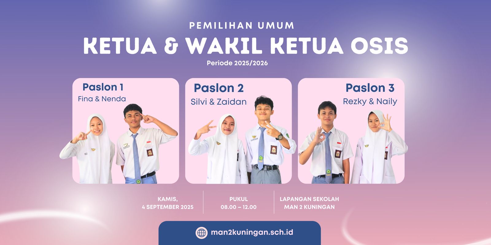 Read more about the article MAN 2 Kuningan Gelar Pemilihan Ketua OSIS, Tiga Paslon Bertarung Merebut Suara Siswa